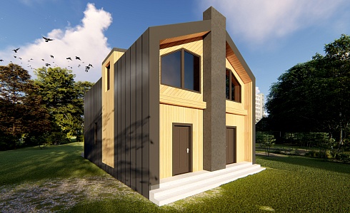 Индивидуальный жилой дом по адресу: Ленинградская область, Гатчинский район, массив 34 км, СТ «Заречное». Проектная площадь – 150 м2. Сдан 03.2020