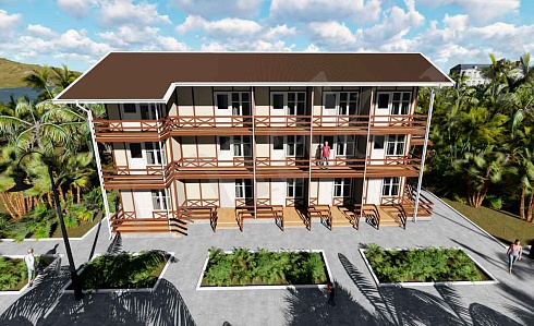 Трехэтажная гостиница 363 м² по адресу: Краснодарский край, г. Сочи, Лазаревский район. Сдан 03.2019