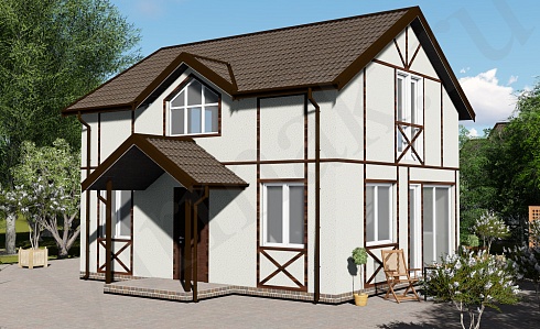 Индивидуальный жилой дом с мансардой по адресу: Республика Крым, Симферопольский район, с. Мирное. Общая площадь 108,3 м2. Сдан 03.2019