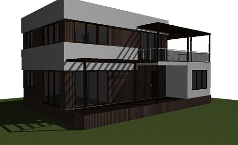    Индивидуальный жилой дом по адресу: Краснодарский край, г. Сочи, с. Верино, ул. Веринская. Общая площадь 157,73 м2. Сдан 07.2019