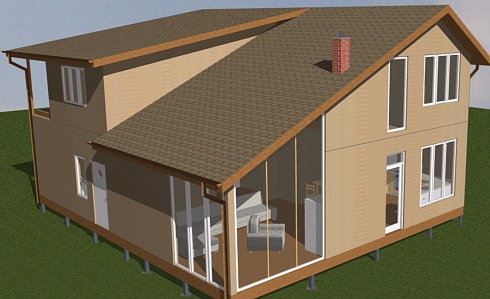 Индивидуальный одноэтажный жилой дом с мансардным этажом по адресу: г. Севастополь, ул.Артиллеристов, 70. Общая площадь - 183,16м2.Сдан 07.18