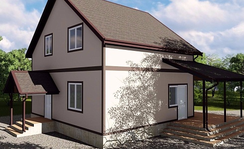 Индивидуальный двухэтажный жилой дом, расположенный по адресу: Республика Адыгея, аул Старобжегокай, ул.Гоголя, д.13/1 Общая площадь дома - 130 м².Сдан 06.2018