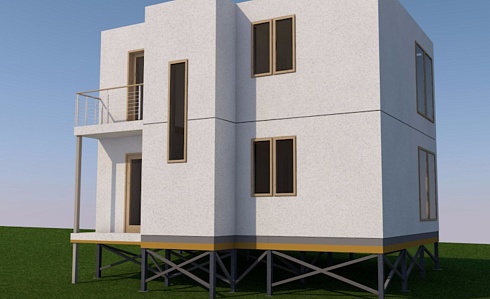 Индивидуальный двухэтажный жилой дом площадь 107,44м2 по адресу:Республика Крым, Симферопольский район, с. Лекарственное, ул. Садовая,32. Сдан 04.18