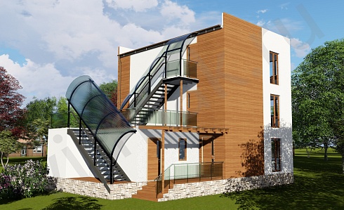 Индивидуальный трехэтажный жилой дом по адресу: Краснодарский край, г. Геленджик, СТ «Маяк». Общая площадь – 293 м2. Сдан 02.2019